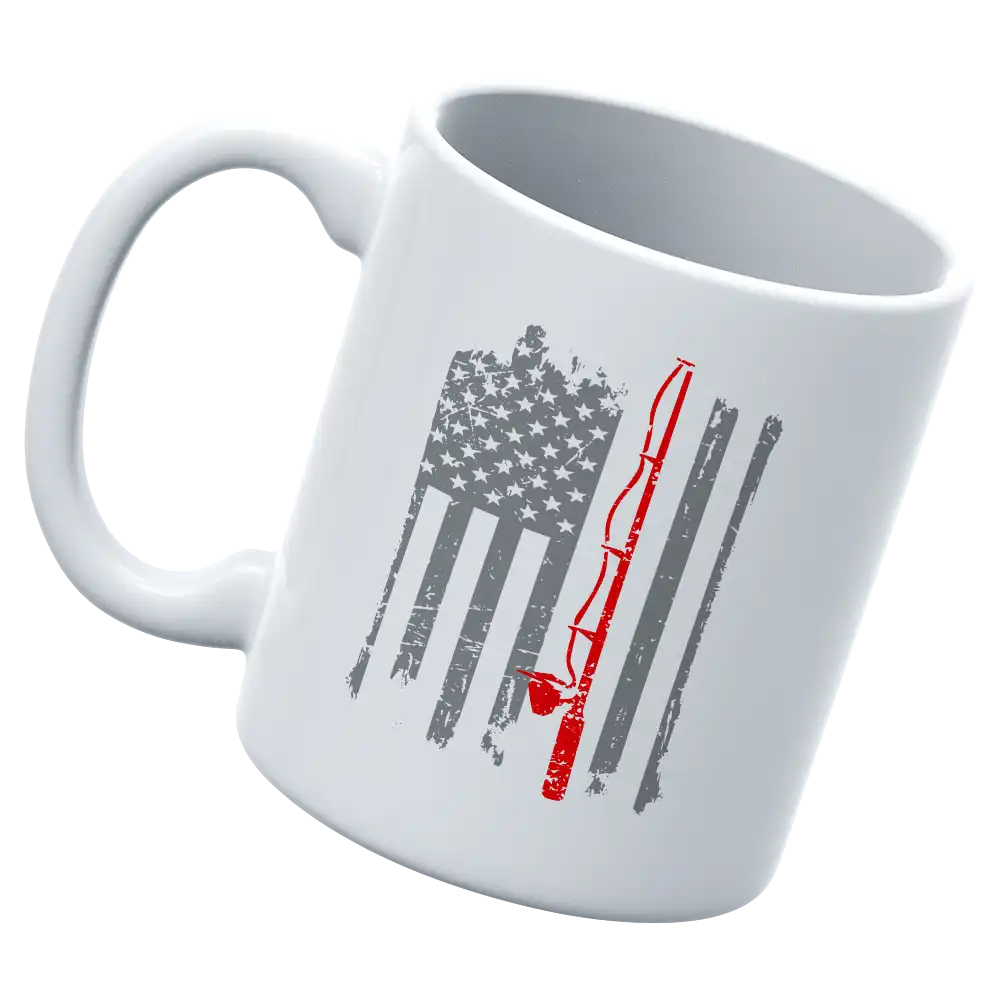 Fishing Rod American Flag 11oz Mug